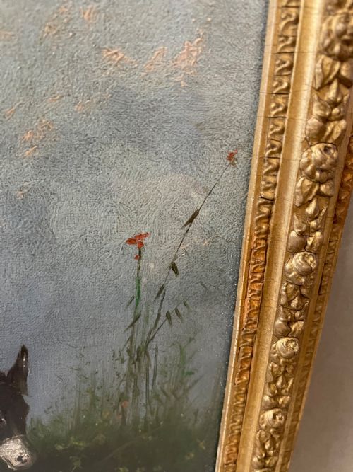 AN ANTIQUE CONTINENTAL OIL ON CANVAS - ADDITIONAL PHOTO 4