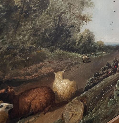 AN ANTIQUE PAINTING OF A COUNTRY SCENE - ADDITIONAL PHOTO 4