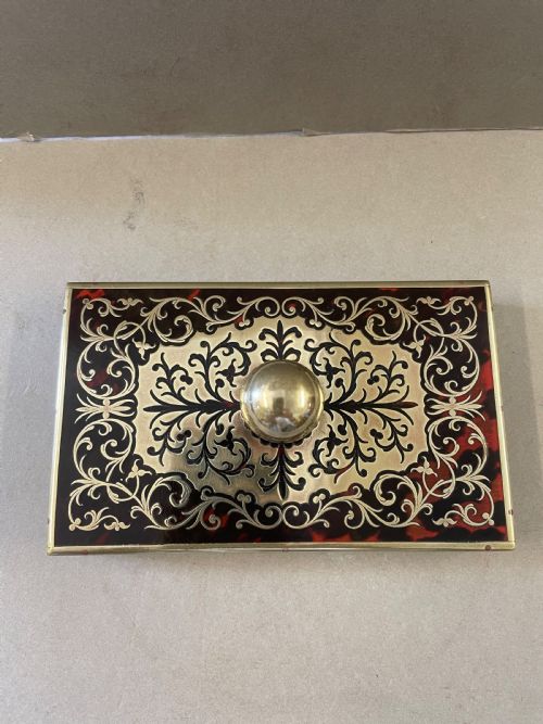 AN ANTIQUE BOULLE PAPERWEIGHT - ADDITIONAL PHOTO 1