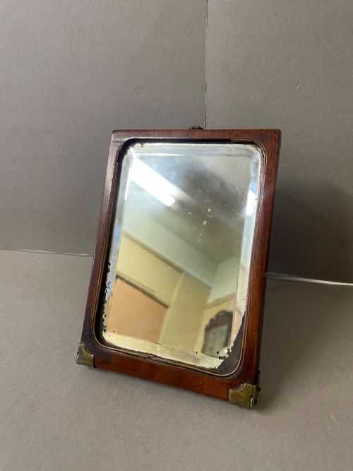 an antique campaign mirror - CATEGORY: ANTIQUE MIRRORS - DATED EDWARDIAN