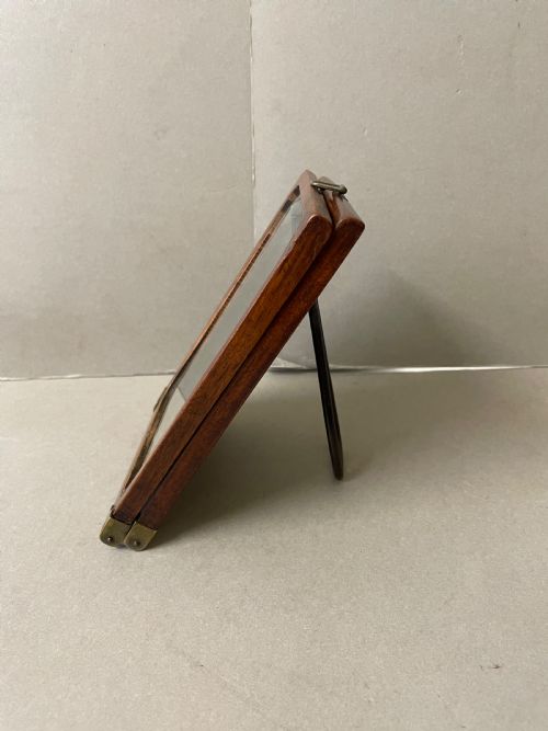 AN ANTIQUE CAMPAIGN MIRROR - ADDITIONAL PHOTO 1