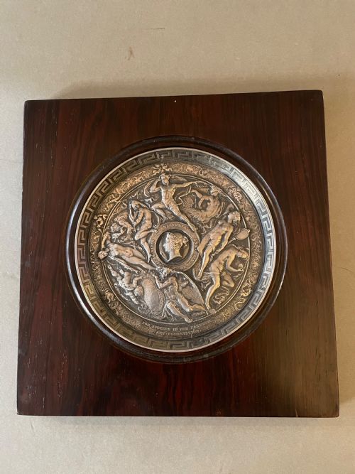 an antique plated plaque - CATEGORY: ANTIQUE METAL - DATED 19TH CENTURY