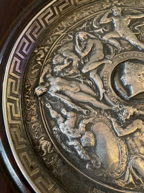 AN ANTIQUE PLATED PLAQUE - ADDITIONAL PHOTO 4