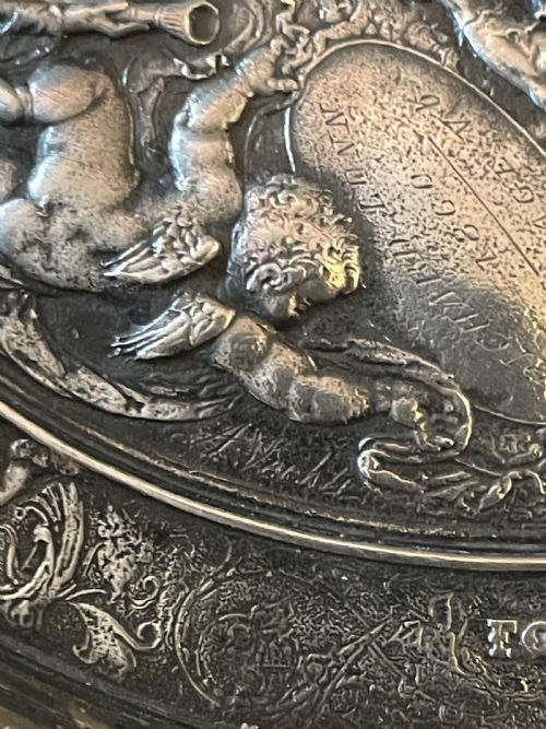 AN ANTIQUE PLATED PLAQUE - ADDITIONAL PHOTO 6