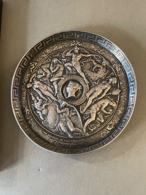 AN ANTIQUE PLATED PLAQUE - ADDITIONAL PHOTO 7