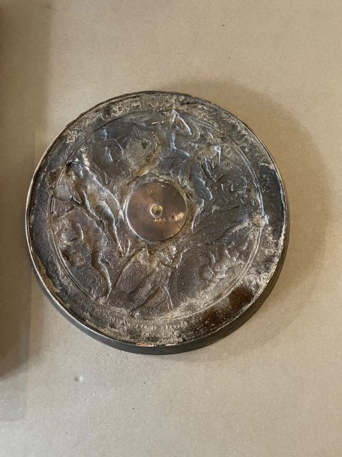 AN ANTIQUE PLATED PLAQUE - ADDITIONAL PHOTO 9