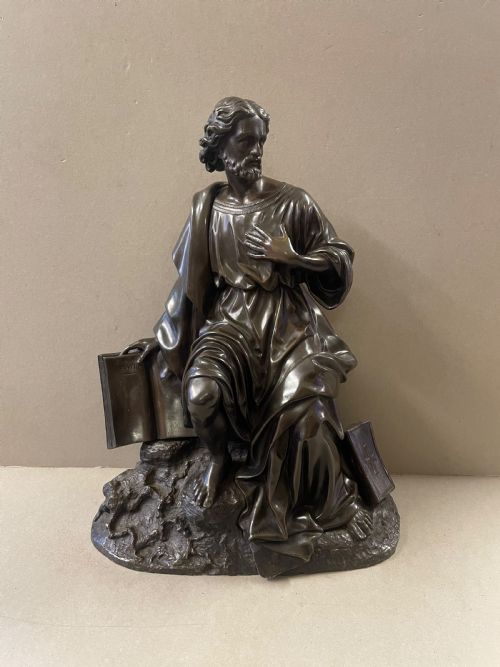 an antique bronze of saint paul - CATEGORY: ANTIQUE SCULPTURES - DATED 19TH CENTURY