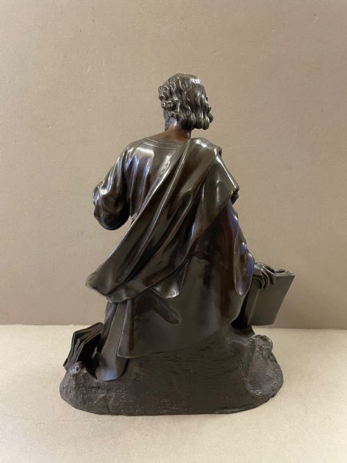 AN ANTIQUE BRONZE OF SAINT PAUL - ADDITIONAL PHOTO 2