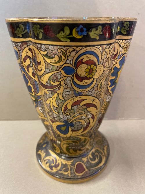 an antique julius mulhaus co vase - CATEGORY: ANTIQUE GLASS - DATED EDWARDIAN