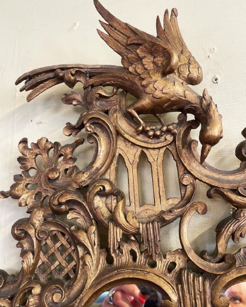 AN ANTIQUE CHINESE CHIPPENDALE MIRROR - ADDITIONAL PHOTO 1