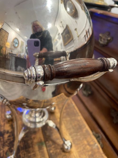 A SILVER PLATE HOT WATER URN - ADDITIONAL PHOTO 2
