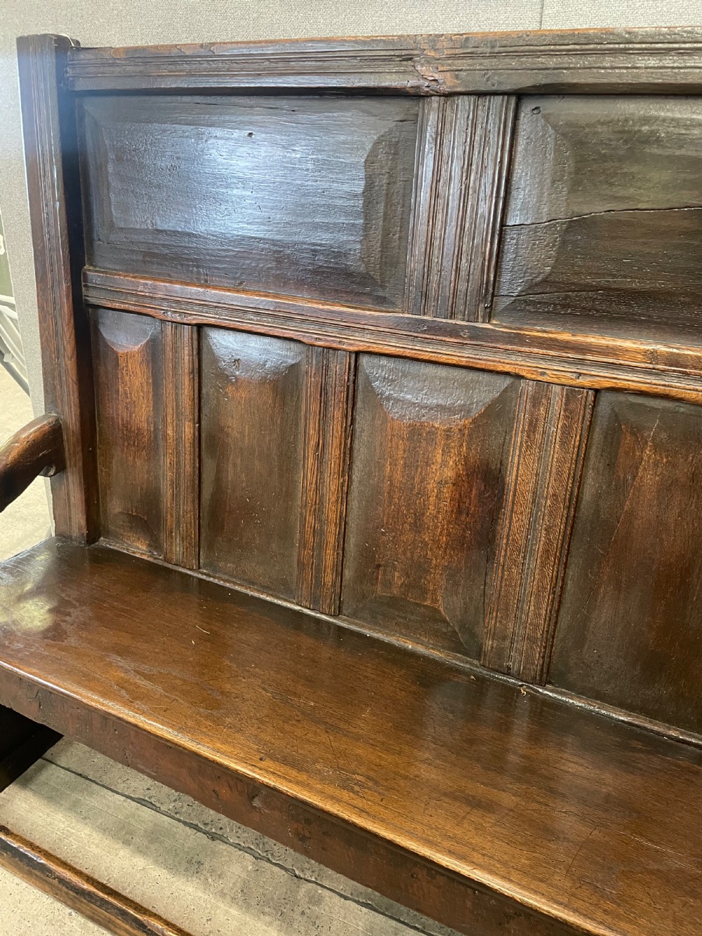 An Antique 18thC High Back Oak Settle View III