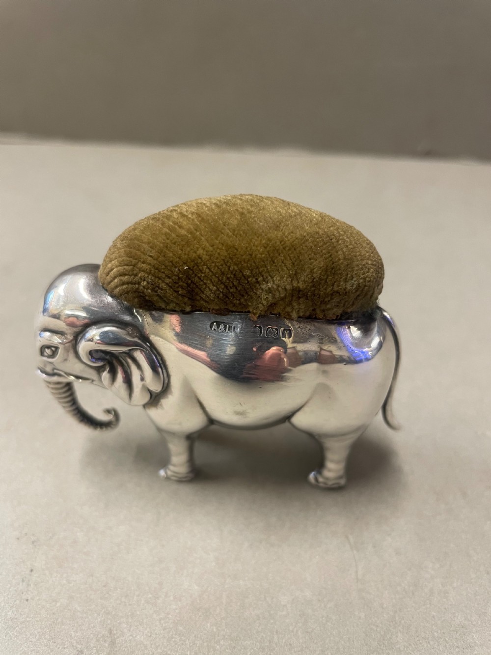 An Antique Silver Elephant Pin Cushion View IV
