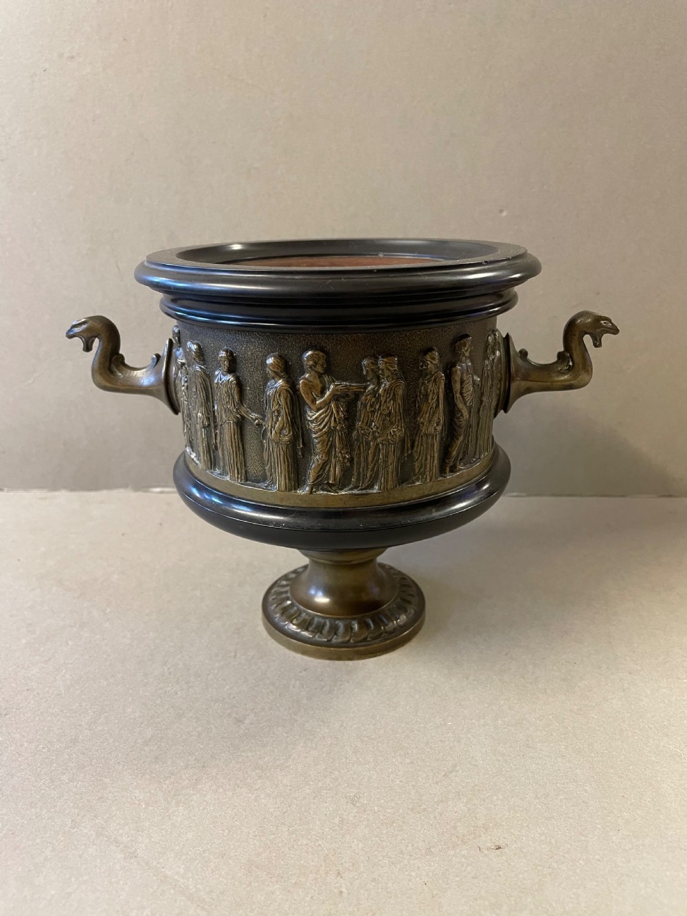 An antique Grand Tour Bronze and marble urn