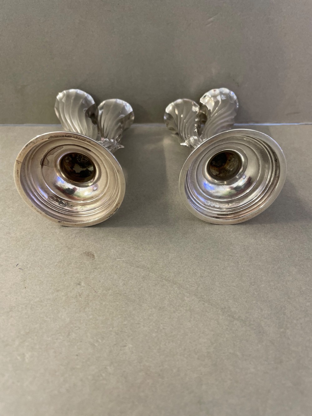 A 19thC pair of silver bud vases View V