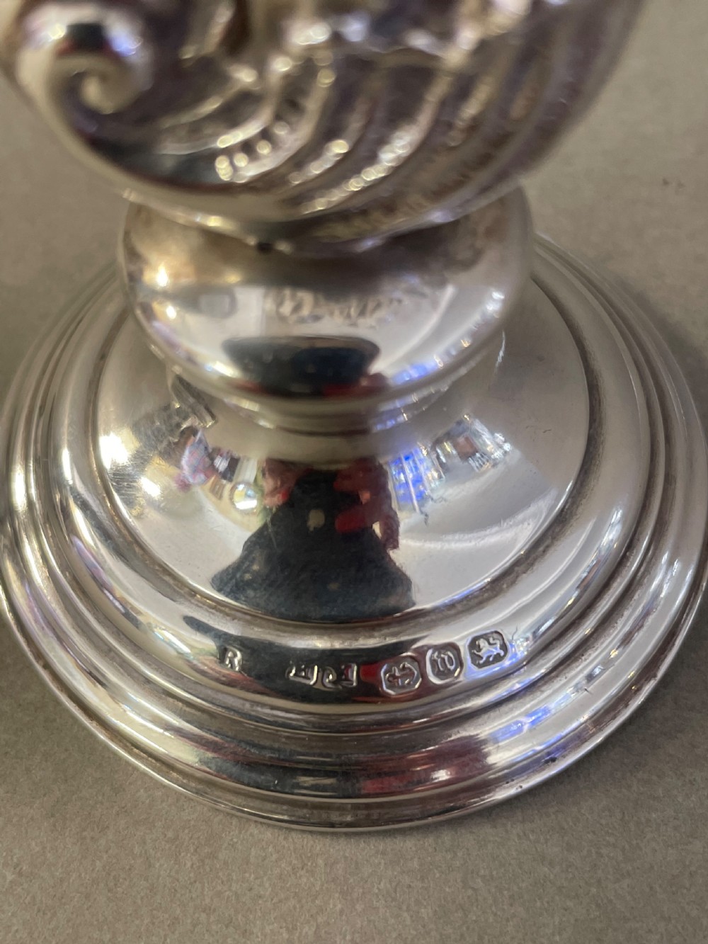 A 19thC pair of silver bud vases View VI