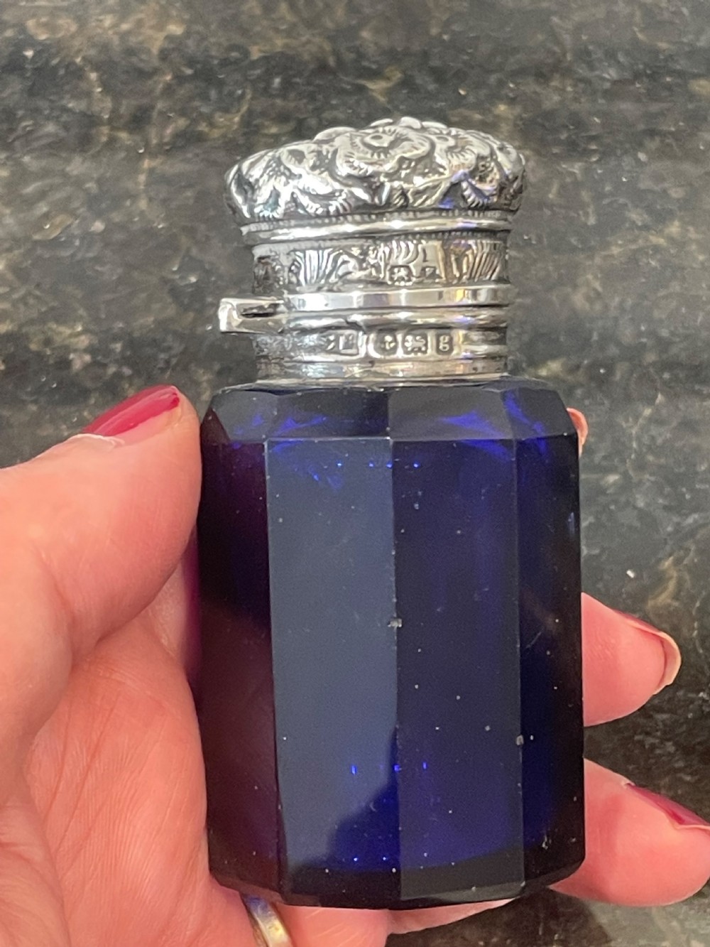 Silver top scent bottle View II