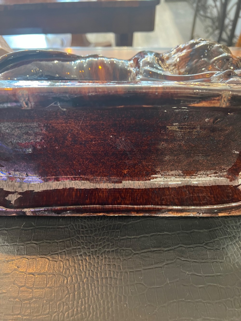 An Antuque Treacle Glazed Lion View IV