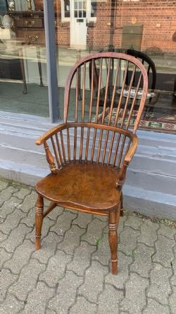 19THC HIGH BACK WINDSOR CHAIR