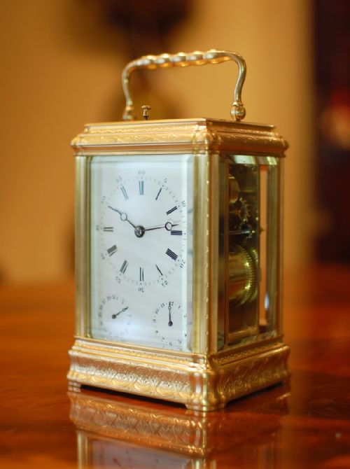 drocourt calendar carriage clock - CATEGORY: ANTIQUE CLOCKS - DATED 1870