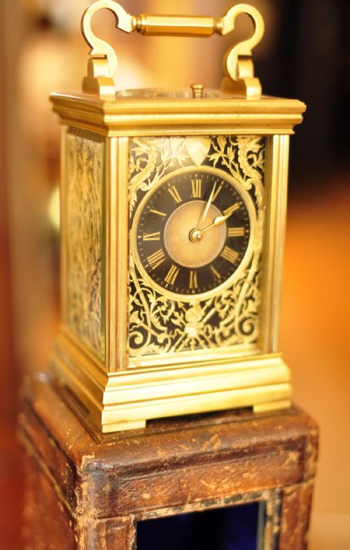 hamilton inches carriage clock - CATEGORY: ANTIQUE CLOCKS - DATED 1890