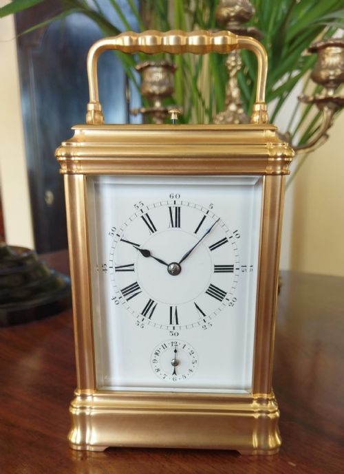 carriage clock with alarm henri jacot - CATEGORY: ANTIQUE CLOCKS - DATED 1890