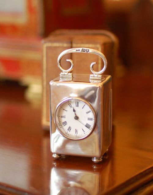 SMALL SILVER CARRIAGE TIMEPIECE WITH OUTER CASE - ADDITIONAL PHOTO 2