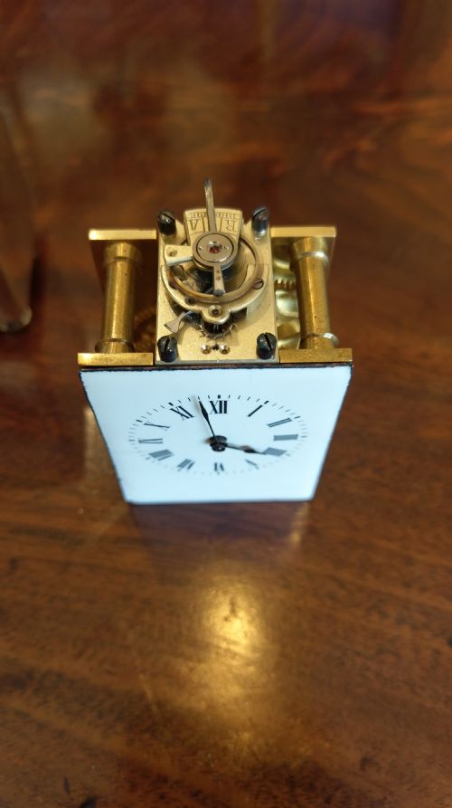 SMALL SILVER CARRIAGE TIMEPIECE WITH OUTER CASE - ADDITIONAL PHOTO 3
