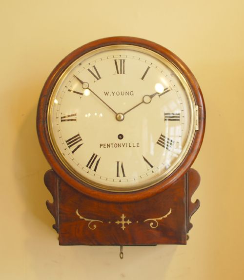 8 convex dial fusee wall clock - CATEGORY: ANTIQUE CLOCKS - DATED 19TH CENTURY