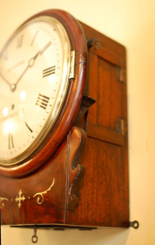 8 CONVEX DIAL FUSEE WALL CLOCK - ADDITIONAL PHOTO 1