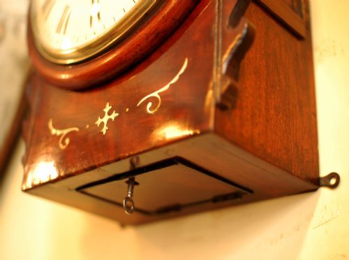8 CONVEX DIAL FUSEE WALL CLOCK - ADDITIONAL PHOTO 2