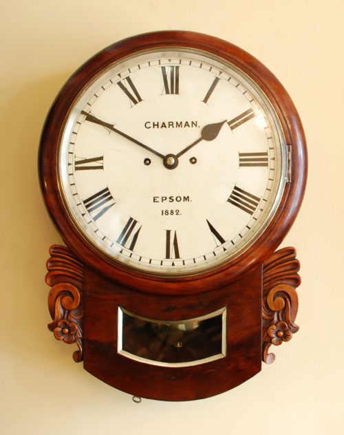 charman of epsom 1882 striking wall clock - CATEGORY: ANTIQUE CLOCKS - DATED 1880