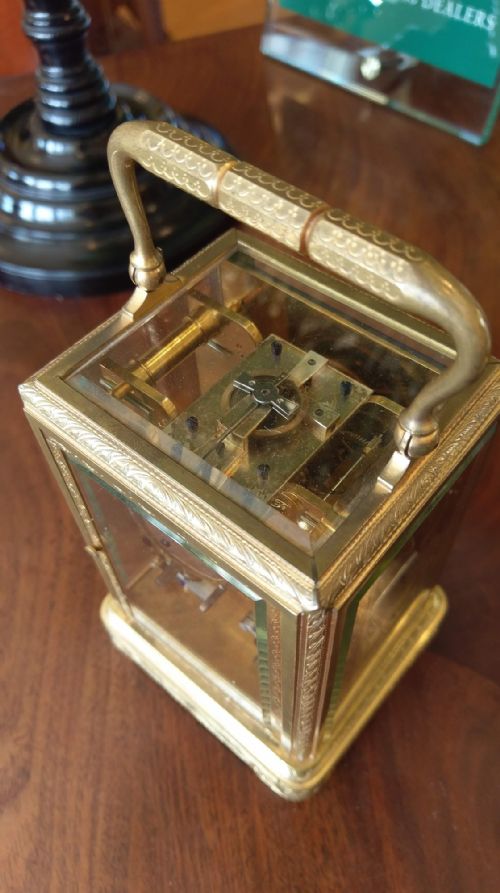 EARLY CARRIAGE CLOCK BY BRUNELOT - ADDITIONAL PHOTO 2
