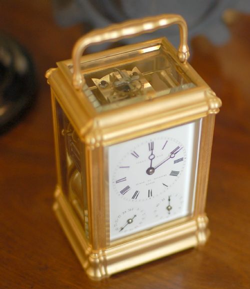 idrac le roy henri jacot half hour sonnerie carriage clock - CATEGORY: ANTIQUE CLOCKS - DATED 1870