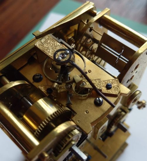 EARLY GILT CARRIAGE CLOCK - ADDITIONAL PHOTO 4