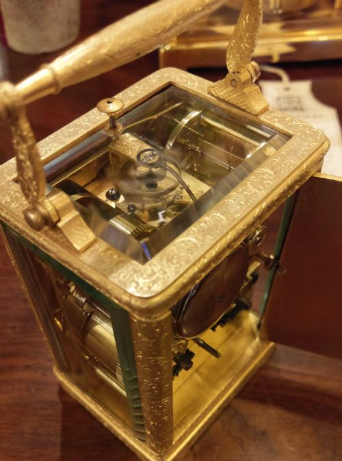 EARLY GILT CARRIAGE CLOCK - ADDITIONAL PHOTO 1