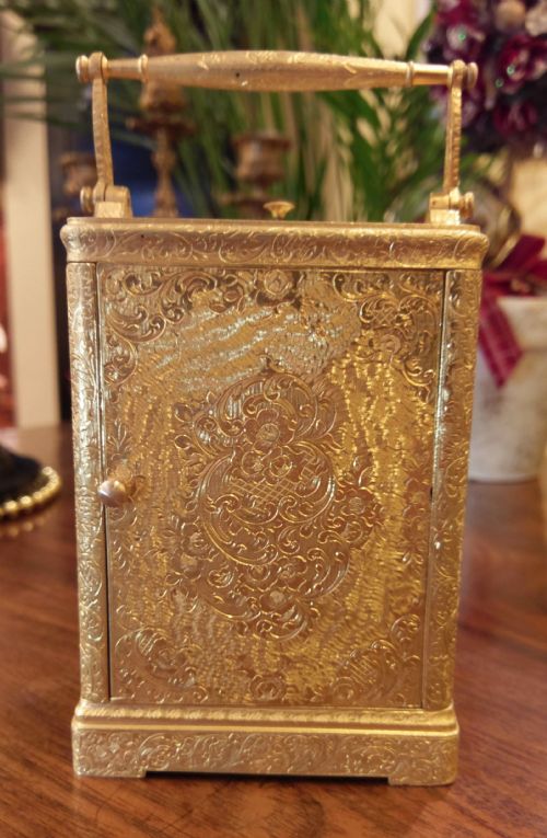 EARLY GILT CARRIAGE CLOCK - ADDITIONAL PHOTO 2