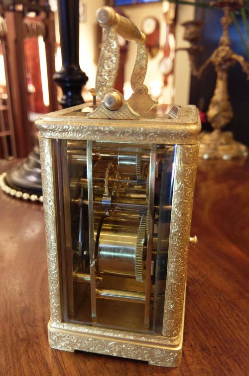EARLY GILT CARRIAGE CLOCK - ADDITIONAL PHOTO 6