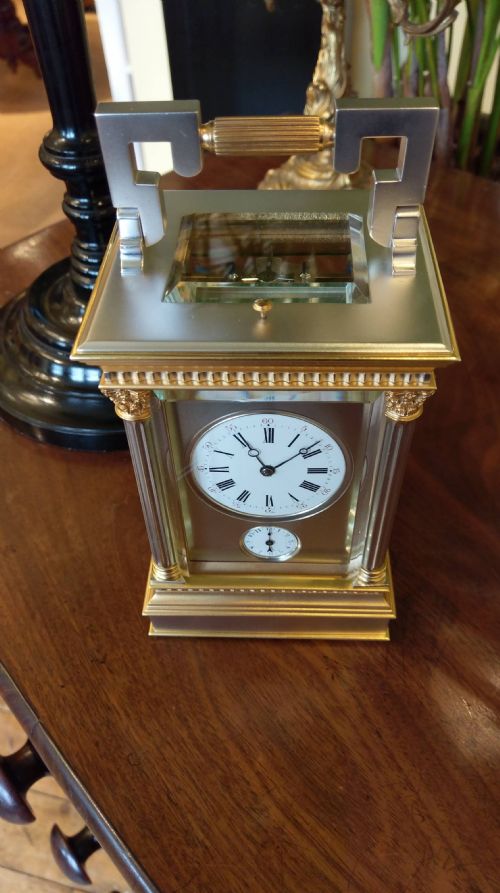LE ROY ET FILS CORINTHIAN CARRIAGE CLOCK - ADDITIONAL PHOTO 2
