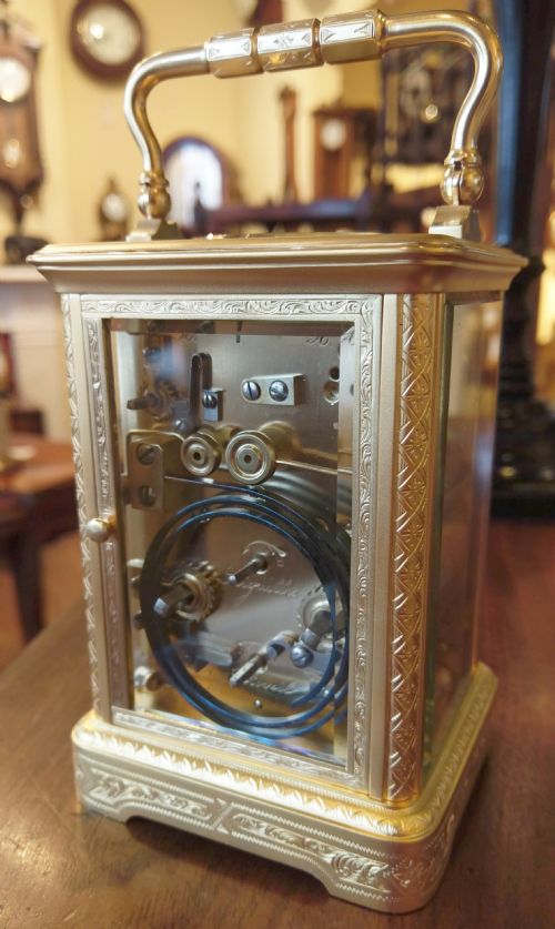 ENGRAVED REPEATER CARRIAGE CLOCK WITH CASE - ADDITIONAL PHOTO 4