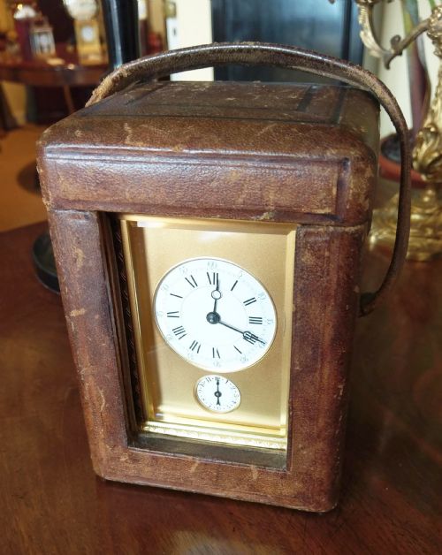 ENGRAVED REPEATER CARRIAGE CLOCK WITH CASE - ADDITIONAL PHOTO 1