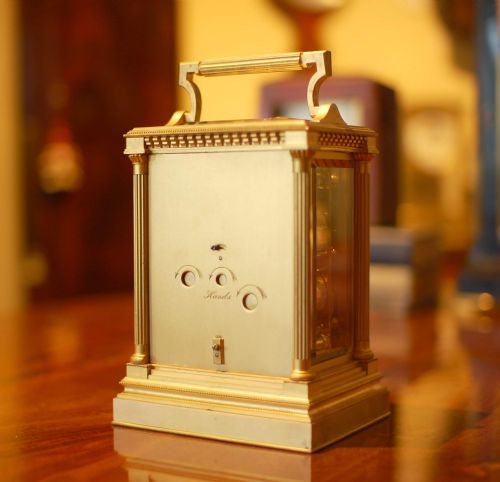 LARGE QUARTER STRIKING BRITISH CARRIAGE CLOCK - ADDITIONAL PHOTO 2
