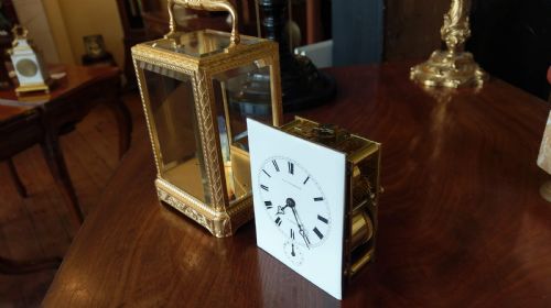 EARLY CARRIAGE CLOCK BY FLHAUSBURG - ADDITIONAL PHOTO 4
