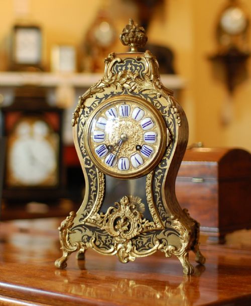 french boulle clock - CATEGORY: ANTIQUE CLOCKS - DATED 1880
