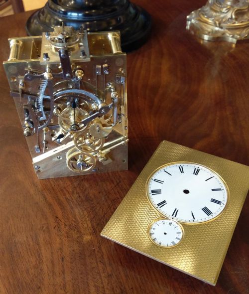 CARRIAGE CLOCK BY GUSTAVE SANDOZ QUARTER STRIKE - ADDITIONAL PHOTO 5