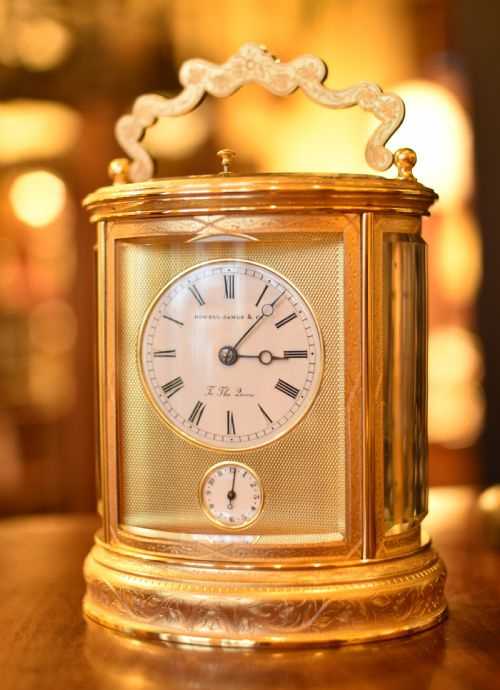 fine carriage clock by howell james to the queen - CATEGORY: ANTIQUE CLOCKS - DATED 1870
