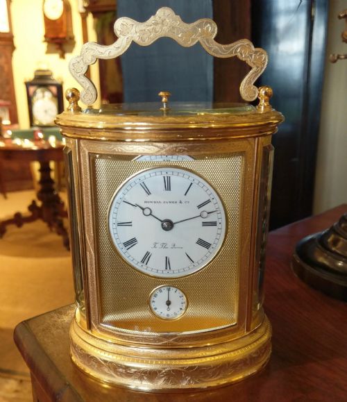 FINE CARRIAGE CLOCK BY HOWELL JAMES TO THE QUEEN - ADDITIONAL PHOTO 3
