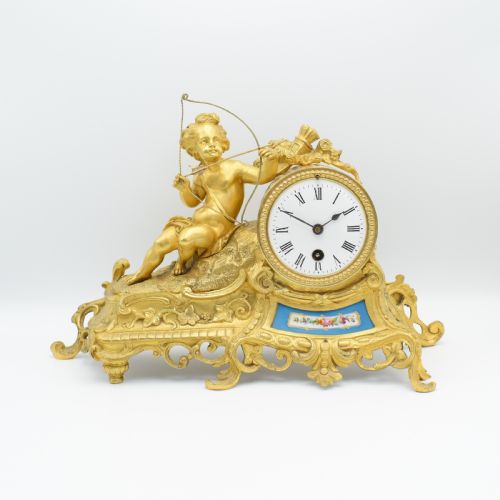 french decorative timepiece mantel clock - CATEGORY: ANTIQUE CLOCKS - DATED 1880