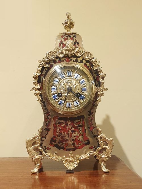 FRENCH BOULLE MANTEL CLOCK - ADDITIONAL PHOTO 2