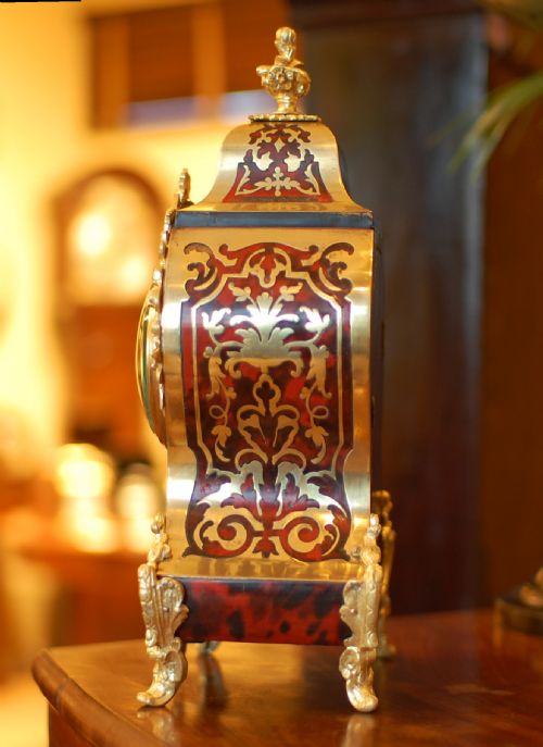 FRENCH BOULLE MANTEL CLOCK - ADDITIONAL PHOTO 3